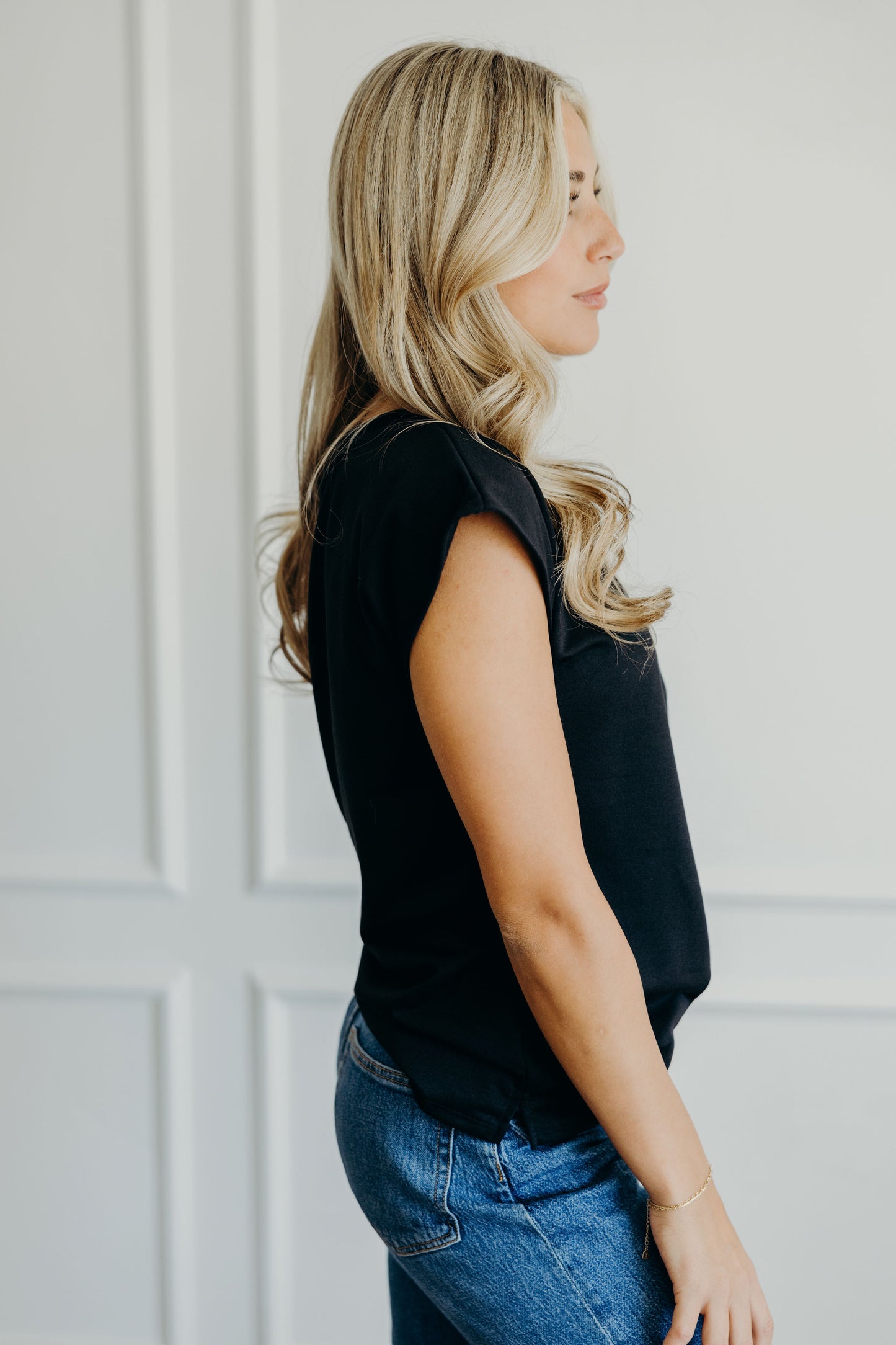 POCKET SLUB TEE IN BLACK