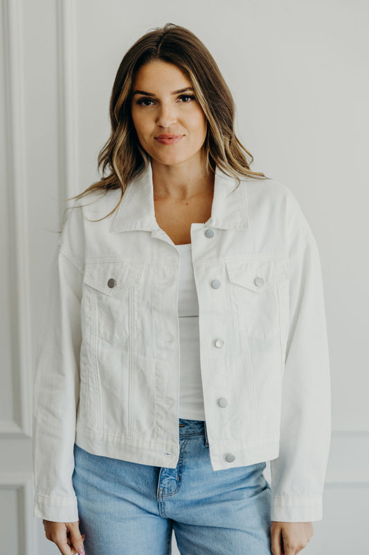DENIM JACKET IN WHITE FINAL SALE