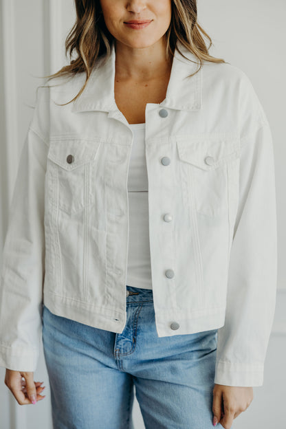 DENIM JACKET IN WHITE FINAL SALE