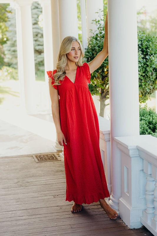 THE DUTTON IN HIBISCUS EYELET FINAL SALE